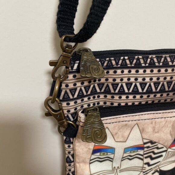 Laurel Burch Mythical Cats Feline Friends Double Canvas Shoulder Bags NWOT gift - Picture 3 of 11